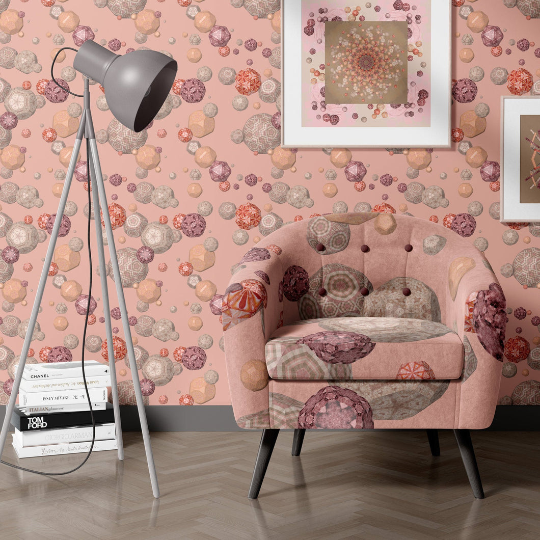 Wallpaper in Peach Fuzz Fantasy