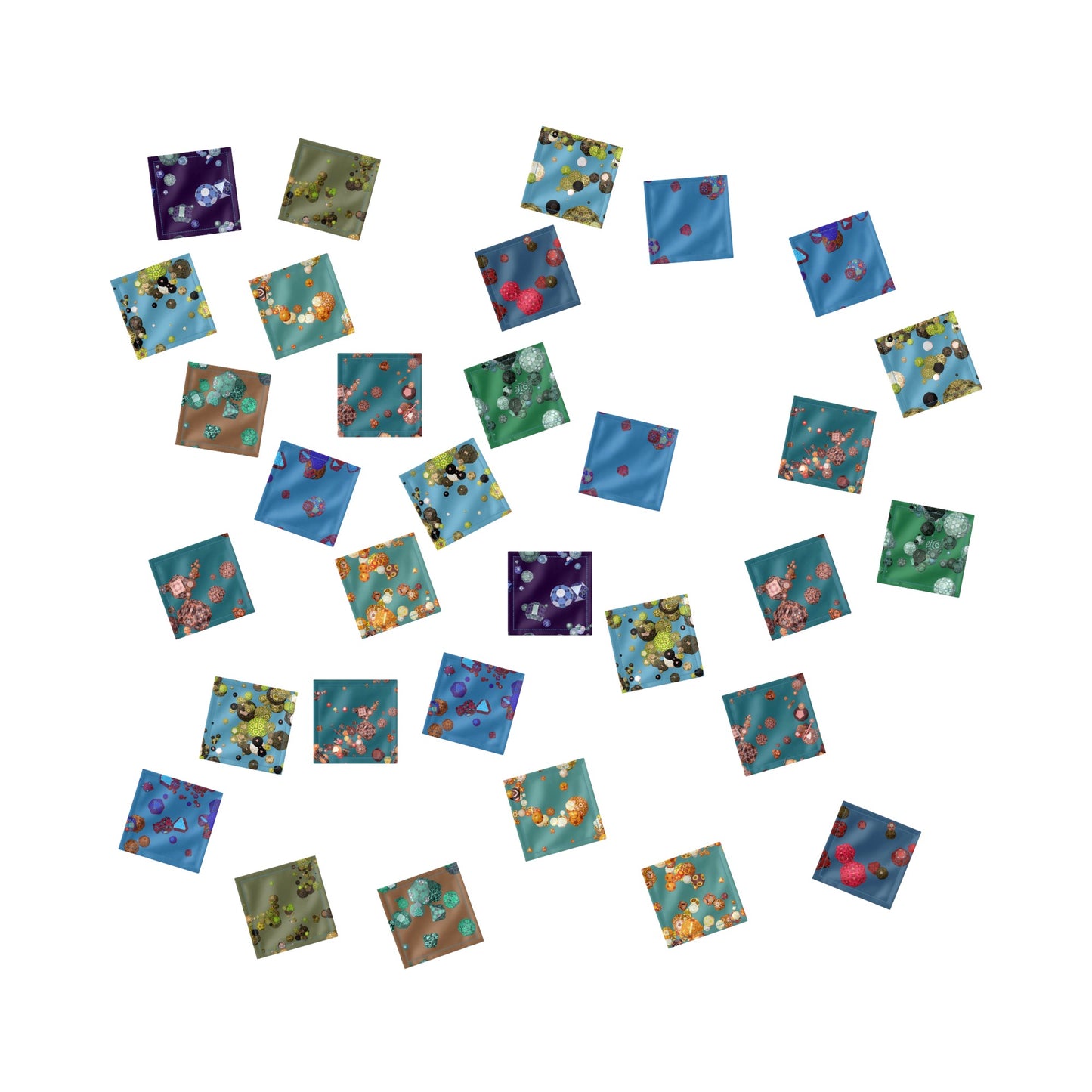 Silk cocktail napkins - cool colours