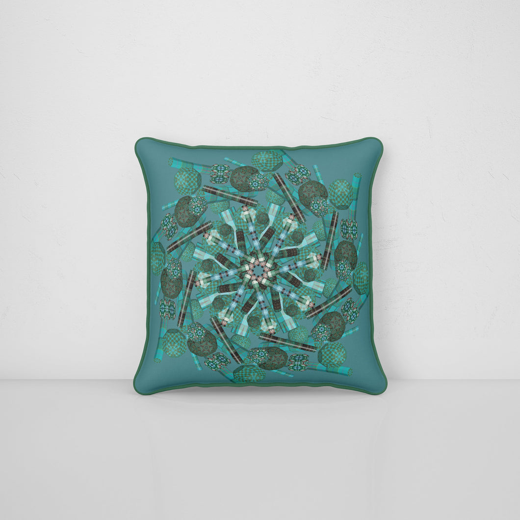 Velvet Cushion 60cm in Absinthe Reverie