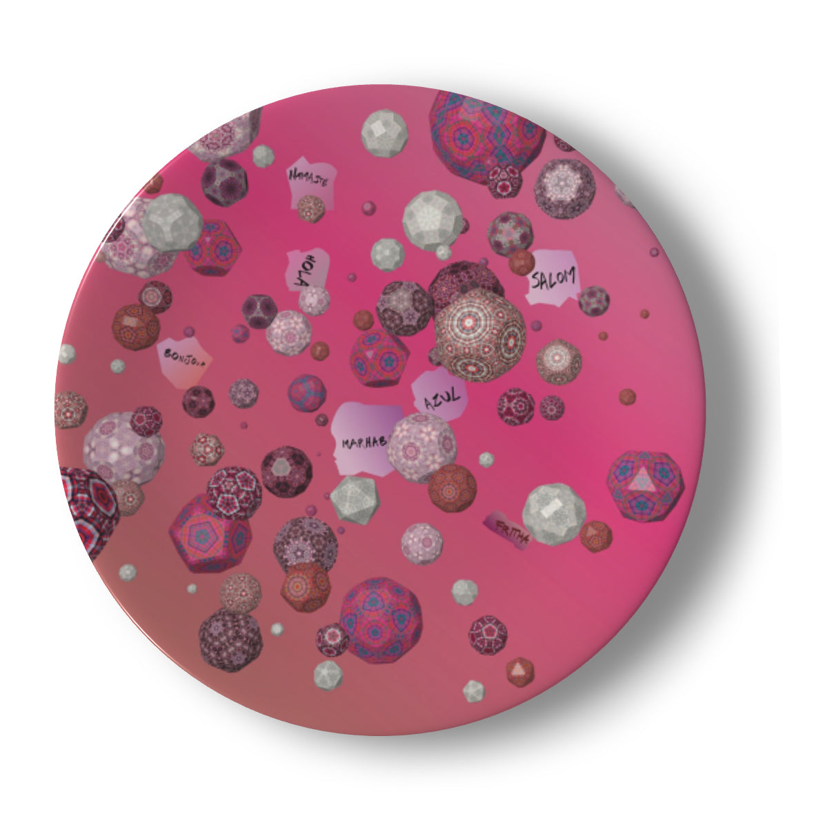 HELLO - PLATE 8" ROSE